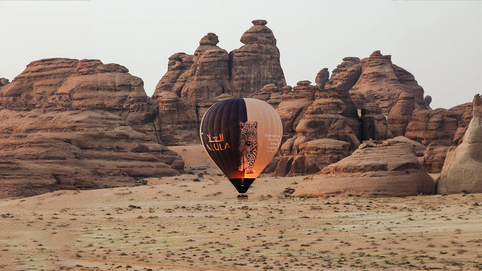 Hete ballontocht hot ballooning Al Ula Saoedi Arabië